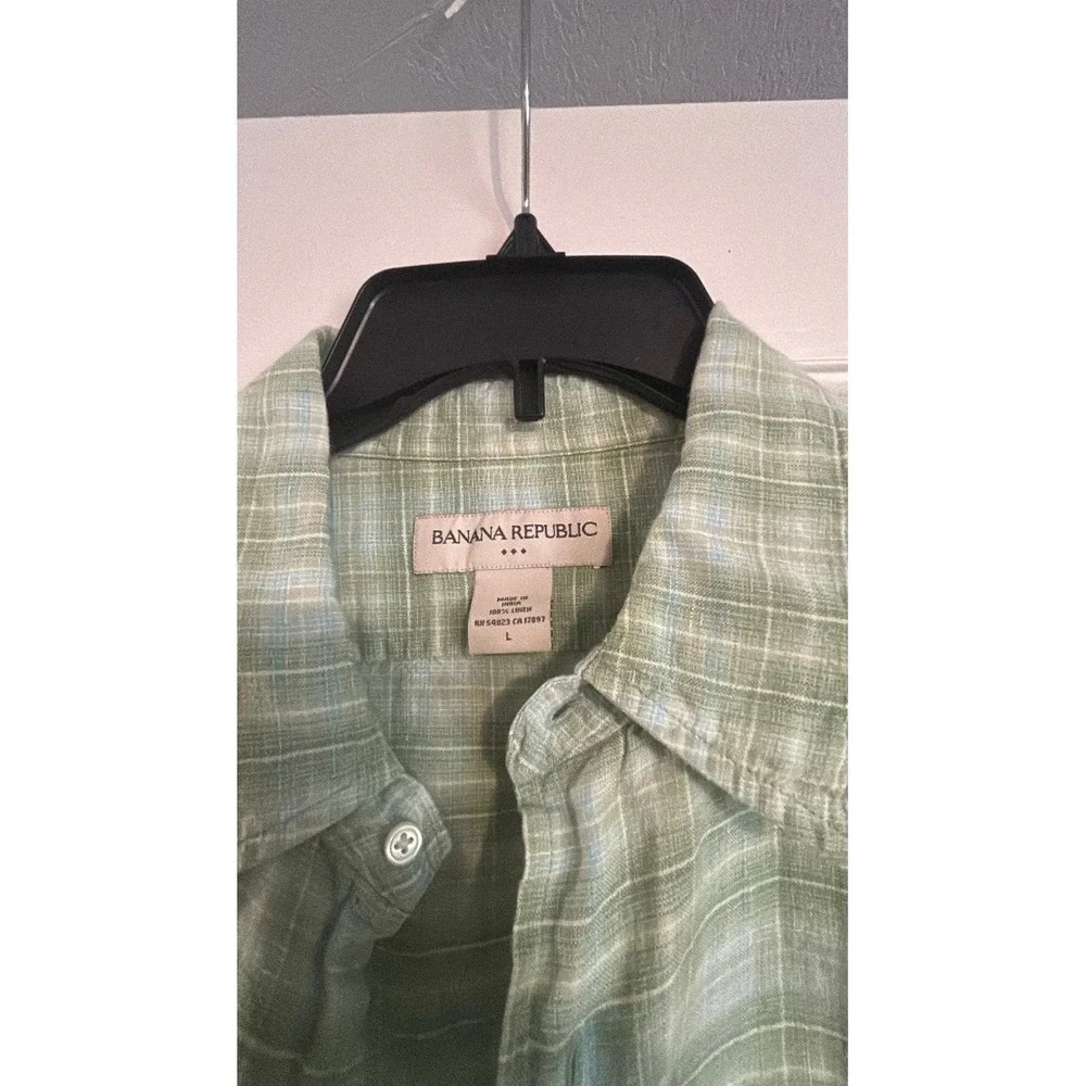 Banana Republic Men's Short Sleeve Plaid Shirt